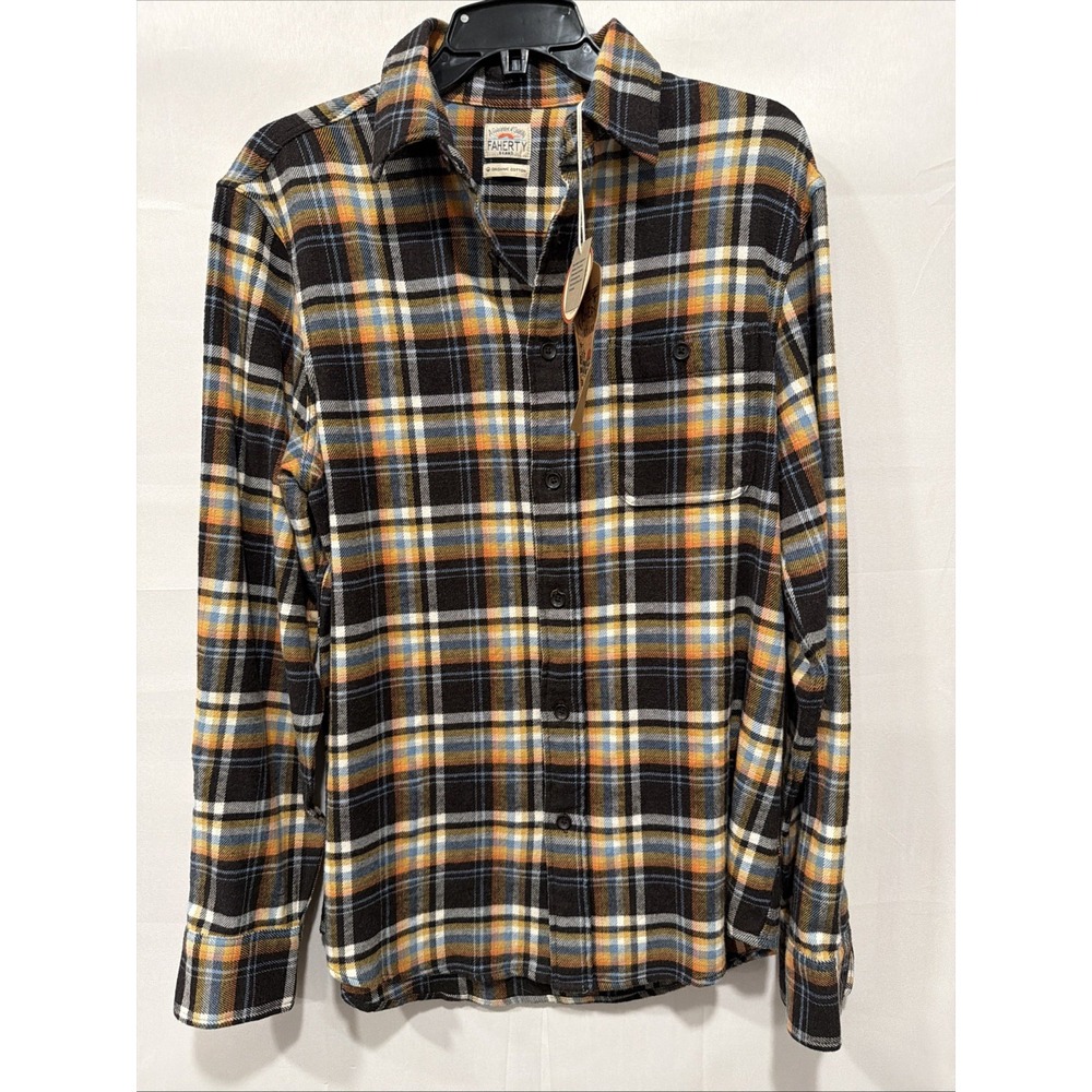 Faherty Organic Cotton Men's NWT S Plaid Flannel Long Sleeve Button Up Shirt New